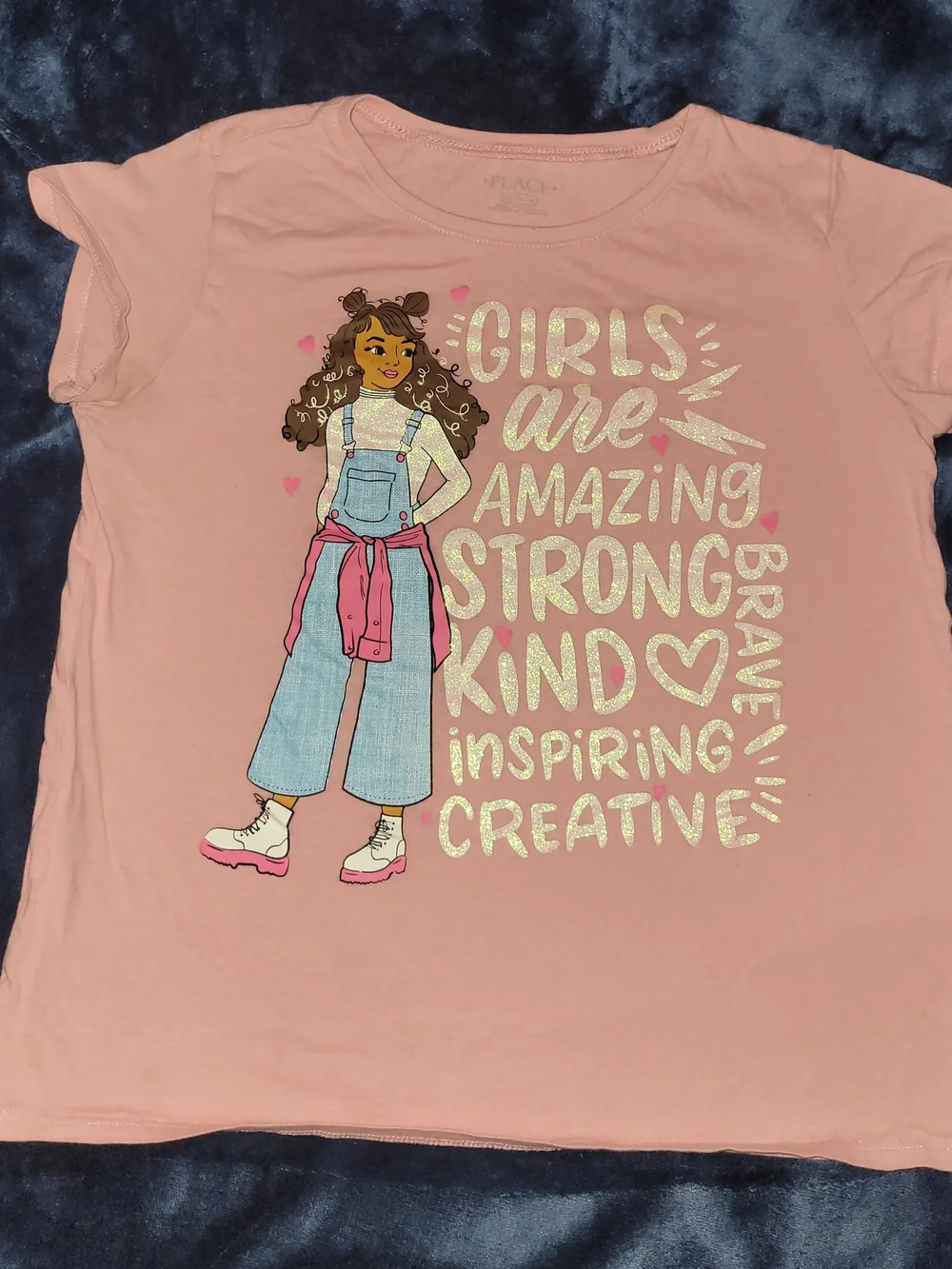 The Children's Place Pink Glitter 'Girls Are Amazing' Short Sleeve Tee